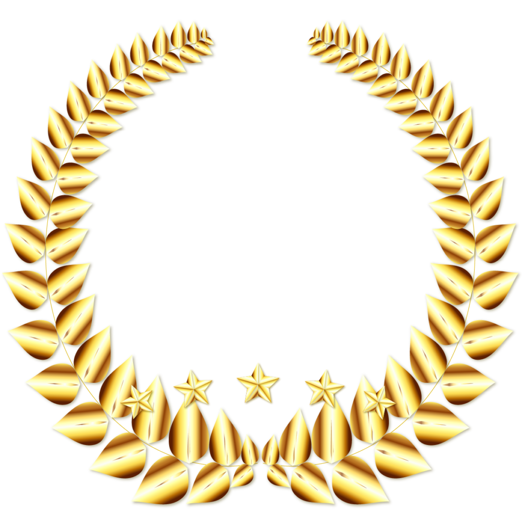 GOLDメダル5つ星月桂樹 (2),Brablogオリジナル素材 メダル 5つ星月桂樹,商用フリー メダル,無料素材 メダル,GOLDメダル,Brablogオリジナル素材,コールドメダル,金色メダル,メダル 素材,無料素材,商用フリー素材,Brablogオリジナル メダル